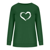 Naughtyhood Mode Žene ležerno tiskane majice s bluzama s dugim rukavima s okruglim vratom Pullvers Green XL