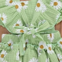 JKERTHER Odjeća za novorođenčad odjeće ruffle bez cvjetnog printa Romper + Odjeća za odjeću za bebe za glavu