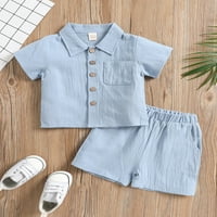 Odjeća za dojenčad Baby Boys, Malini, ljetni kruti u boji kratki rukavi s jednostrukim rukavima + kratke hlače