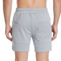 Zuwimk kratke hlače za muškarce, muške platnene kratke hlače casual tractString ljetne kratke hlače sive, l
