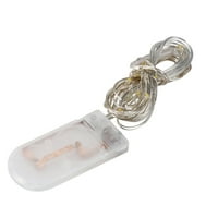 Pxiakgy 30LED gumb s pogonom na ćeliju srebrna bakrena žica mini vila svjetla niza WH + bijela