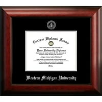 Sveučilište Zapadnog Michigana 9.625 vata 7.625 h reljefni srebrni okvir za diplomu