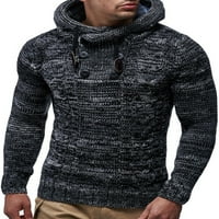 Rejlun muškarci pulover džemper dugih rukava s kapuljača s kapuljača vrhovi ugodni pletenici pletiva pletiva odjeća
