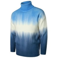 ZZWXWB džemperi za muškarce jeseni i zima Novi muški pleteni džemper gradijentni tiskar Turtleneck topli džemper
