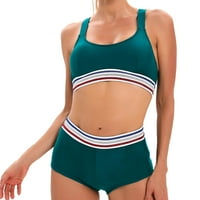 Set kupaćih kostima za žene, modni sportski dvodijelni kupaći kostim s otvorenim leđima, jednobojna veličina
