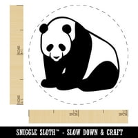 Slatki divovski panda medvjed sjedeći samozataj gume od marape za stam od maraka - narančasta tinta - mini