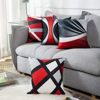 Set jastučnica moderne apstraktne crvene i crno-bijele ukrasne jastučnice u valovitoj okomitoj točki Kućni dekor