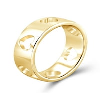Nakit klub 14k pozlaćeni srebrni prsten u obliku srca za žene