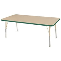 54.30-inčni 60-inčni pravokutni casual t-podesivi radni stol javorov zeleni pijesak na debeloj nozi