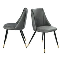 Moderne stolice za blagovanje s naglaskom od umjetne kože bez ruku u boji ugljena