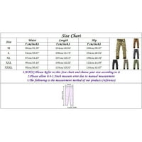 Teretne hlače za muškarce s Više džepova s patentnim zatvaračem, srednjeg struka, jednobojne široke duge teretne