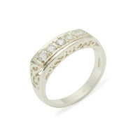 Ženski prsten od bijelog zlata od 18 karata s kubičnim cirkonijem britanske proizvodnje-opcije veličine - veličina
