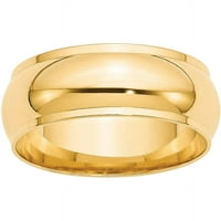 Zlato od žutog karatnog zlata polukružnog oblika s rubom oko ruba veličina 13,5