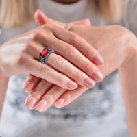 Prstenovi za žene veliki Saphire prsten, okrugli crveni draguljski prsten, vintage prsten, dijamantski prsten,