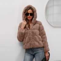 Tking Fashion Womens Cardigan jesenski zimske čvrste boje labava kapuljača topli kaput jakna kardigan džemperi