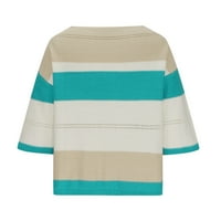 Plus džemperi za žene, ženski simpatični jesen u boji blok prugasti džemperi lagani udobni džemperi pulover pleteni