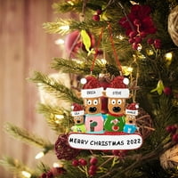 Dekoracija 2,3,4 Personalizirana obitelj sobova ukras božićnog drvca Uradi Sam Božićni ukras od smole Višebojni