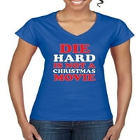 Die Hard nije božićni filmski meme Standardni V-izrezni tee, kraljevski, veliki