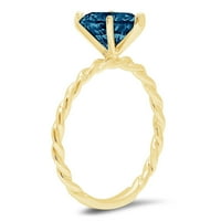2.0ct Srce Cut Natural London Blue Topaz 18k Angažiranog prstena za angažiranje žutog zlata 7.75