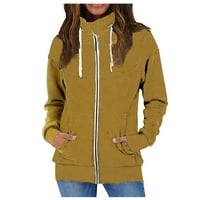 Stilska jakna za žene dame ležerne solidne boje plus fleece kornjača za džemper jakne