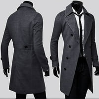 Zimski muškarci vitki elegantni kaput s dvostrukim dvostrukim jaknom