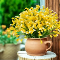 Umjetna Kala, umjetni snopovi žutog lažnog proljetnog plastičnog cvijeća za vrt i kućni stol, središnji dijelovi