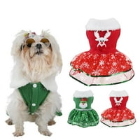 Odjeća za male pse, Muška zimska haljina s božićnim printom za kućne ljubimce, termalna blagdanska haljina za