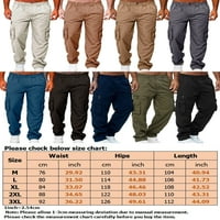 Muške hlače u donjem dijelu, elastične elastične hlače u struku s džepovima na dnu, opremljena odjeća za slobodno