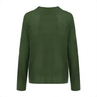 Absuyy Modni Preveliki džemperi za žene Poklon- Turtleneck pleteni lagani udoban pulover vrhovi zelena veličina