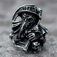 Kućni gavrana od Grim Repeper prstenova od nakita od nehrđajućeg čelika, mrljasta drakness Đavovi