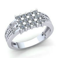 3-karatni dijamant okruglog reza, vjenčani prsten za godišnjicu za muškarce u 3 reda u čvrstom ružičastom, bijelom
