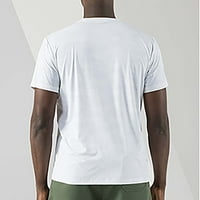 Muška majica kratkih rukava ljetna ledena svilena Sportska fitness prozračna modna majica u trendu u bijeloj boji