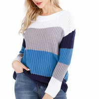 Široki džemper Na pruge za jesen i zimu, ženski pulover s okruglim vratom s dugim rukavima, casual ženski džemperi,