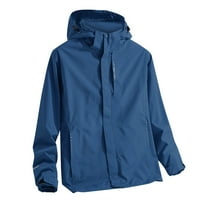 Muške jakne za zimu, ležerna zimska jakna s otvorenim prednjim dijelom, kaput u plavoj boji, 5 inča