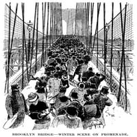 Most Brooklin, 1898. Most N ' Brookline Zimska je scena na rivi. Slika, 91898. Ispis plakata od