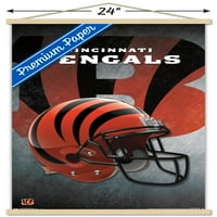 Cincinnati Bengals - plakat kaciga sa drvenim magnetskim okvirom, 22.375 34