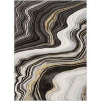Dobro tkani Fairmont Warren Retro Abstraktni valovi siva glamura Teksturirana hrpa 7'10 9'10 Područje prostirke