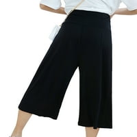 Ženske Palazzo hlače, donji dio visokog struka, jednobojne hlače, ženske široke hlače, svečane crne hlače