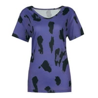 Ženske majice s kratkim rukavima s leopard printom ljetni raglan s kratkim rukavima osnovna majica bluze majice
