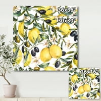 Olive i limunske grane I slikaju platno umjetnički tisak
