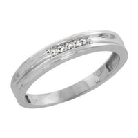 Ženski dijamantni prsten od sterling srebra, dijamantni rez od 0 karata, širok 10 inča, Veličina 10