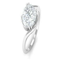 Certificirani ženski prsten od moissanita, prsten za zaobilaženje, Sterling srebro, 10,50 USD