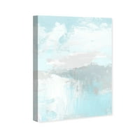 Wynwood Studio Abstract Wall Art Canvas Otisci 'Oleaje in svijetloplava boja' Plava, bijela