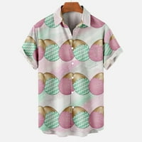 Muške slatke košulje za uskršnje jaje za tisak za odmor majice v vrat kratki rukavi vrhovi redovita fit majica