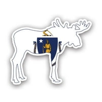 Naljepnica zastave Massachusettsa u obliku losa - samoljepljivi vinil-otporan na vremenske uvjete-Proizvedeno