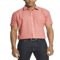 Muška košulja na kopčanje s kratkim rukavima u prozračnoj teksturi, AA