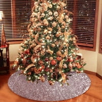 Suknja za božićno drvce, ružičasta zlatna suknja za božićno drvce, svjetlucava suknja za božićno drvce, dvoslojni