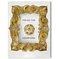 Zidni umjetnički tisak na platnu Champagne Press šampanjac - zlato, bijelo