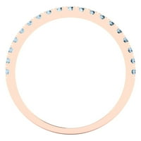 Dijamant okruglog reza s imitacijom plavog dijamanta od ružičastog zlata 18K, 8,5.
