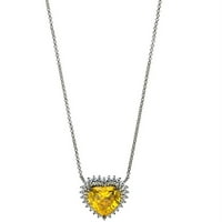 Američka dizajnerska ogrlica s kubičnim cirkonima i žutim i narančastim citrinom, lanac dugačak 18 inča